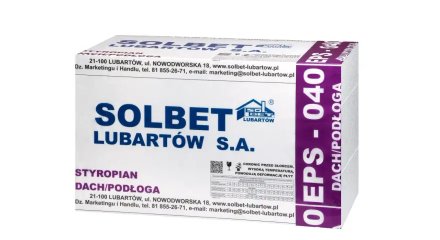 Opakowanie styropianu Solbet EPS 040 Dach/Podłoga, idealny do izolacji podłóg i dachów.