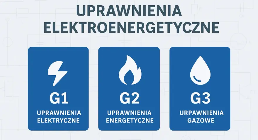 Trzy kategorie uprawnień: G1 elektryczne, G2 energetyczne, G3 gazowe.
